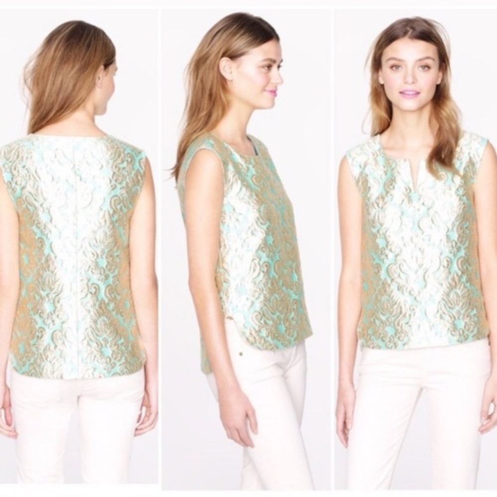 J Crew Collection Gilded Brocade Outfit Top & Pant - Picture 2 of 8